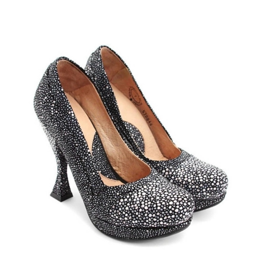John Fluevog Attention Paris Devilfish Platform Pump Heel